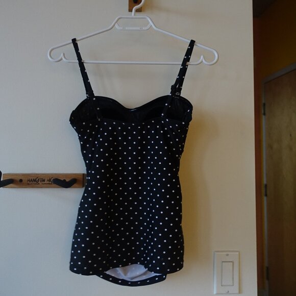 Christina tankini twist-front tummy ruched Swimwear Swim Polka dot print 6 XS - Picture 7 of 10